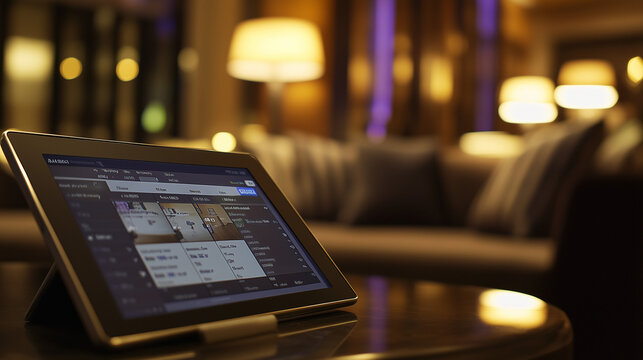 Close-up of digital tablet showing hotel booking interface with various room prices and options, focusing on different pricing tiers for hotel accommodations.