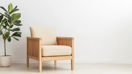 bamboo eco-friendly furniture Concept. Modern bamboo chair with eco friendly design and sleek lines