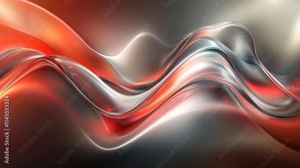 Aufkleber a glowing abstract background featuring metallic tones of red and silver gradients