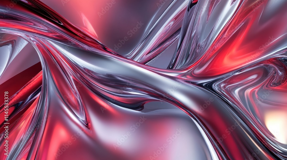 Aufkleber a glowing abstract background featuring metallic tones of red and silver gradients