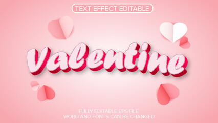 editable text effect valentines day vector