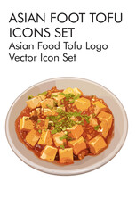 Asian food logo vector icon set 