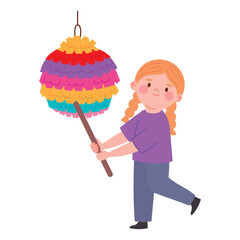 girl hitting the pinata party
