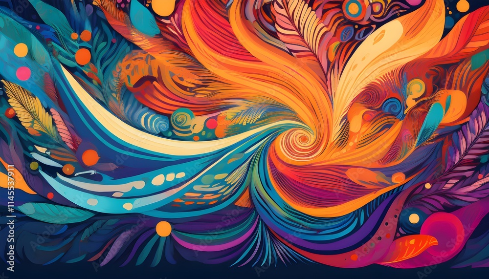 Poster World Day of Social Justice, An abstract background with vibrant colors and dynamic patterns, symbolizing equality