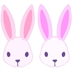Fototapeta premium Two Adorable Pink Bunny Rabbits Illustration