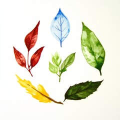 Obraz premium Watercolor Painting of Assorted Autumn Leaves