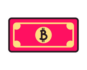 bitcoin bill cryptocurrency icon