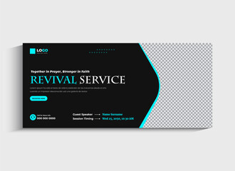 Revival Conference service social media Facebook cover or web banner template