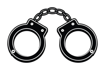 handcuff silhouette icon vector illustration