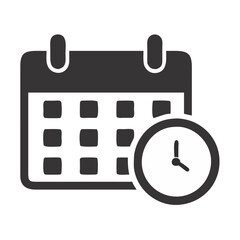 Calendar with Time Management Icon Illustration.