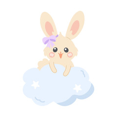 baby shower bunny with cloud