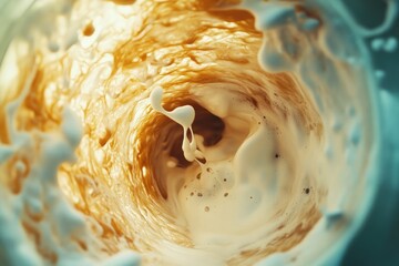 Swirling Coffee Cream Abstract Art Design