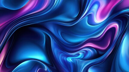 Fototapeta premium Abstract Blue Purple Swirling Liquid Design