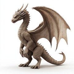 Obraz premium 3D Dragon Isolated and White Background