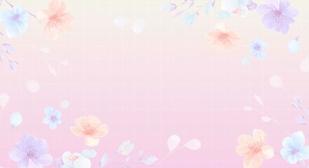 Pastel Floral Frame: Delicate watercolor flowers in soft pastel hues create a charming frame, perfect for invitations, cards, or social media. The dreamy gradient background adds a touch of whimsy.