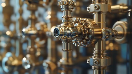Obraz premium Close Up Look at Plumbing Fixtures with Stunning High-Definition Detail