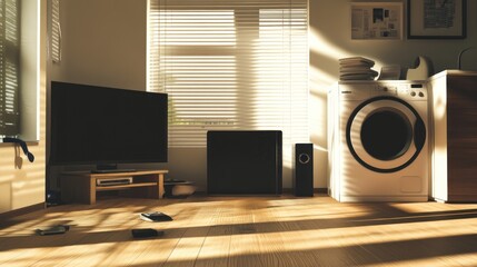 Sunlit Apartment Interior: A Peaceful Morning