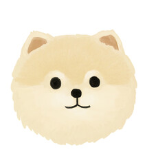 Cute puppy face illustration with oil pastel texture