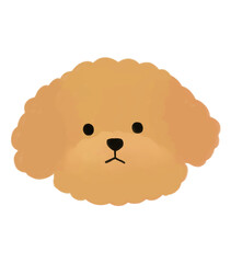 Cute puppy face illustration with oil pastel texture