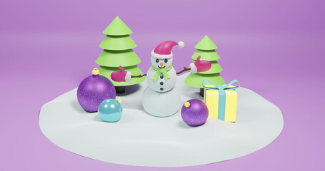 Image of christmas greetings text over christmas decorations on purple background © vectorfusionart