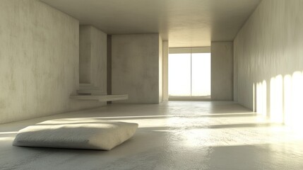 Fototapeta premium Minimalist Room Design: Light, Space, and Serenity
