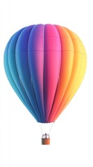 Fototapeta premium colorful hot air balloon on white background. colorful hot air ballon. hot air Ballon