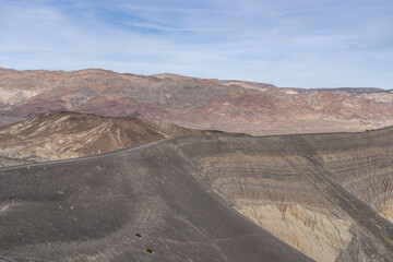 Ubehebe Craters / maar and tuff ring, volcanic. Death Valley National Park, California. Mojave Desert / Basin and Range Province.