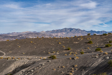 Ubehebe Craters / maar and tuff ring, volcanic. Death Valley National Park, California. Mojave Desert / Basin and Range Province.