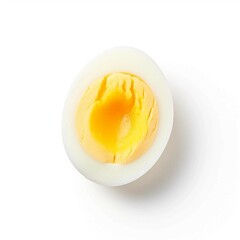  Hard Boiled Egg, Isolated on white background, flat lay