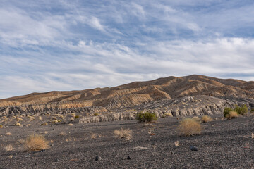 Ubehebe Craters / maar and tuff ring, volcanic. Death Valley National Park, California. Mojave Desert / Basin and Range Province.