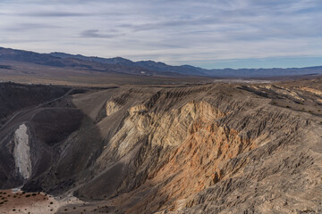 Ubehebe Craters / maar and tuff ring, volcanic. Death Valley National Park, California. Mojave Desert / Basin and Range Province. 