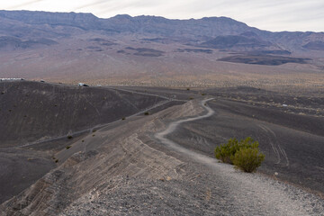 Ubehebe Craters / maar and tuff ring, volcanic. Death Valley National Park, California. Mojave Desert / Basin and Range Province.