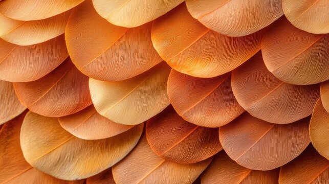 Fototapeta Macro natural concept. Close-up of layered orange leaves creating a beautiful textured background.