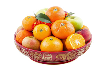 Fruit basket offering with apples and oranges home