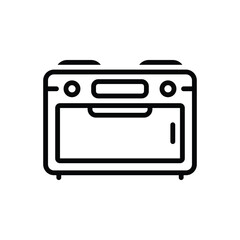 Black line icon for oven