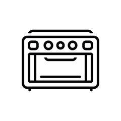 Black line icon for oven