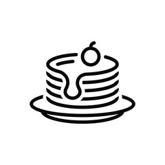 Black line icon for pancake