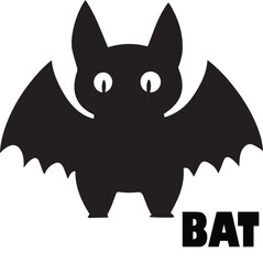 Silhouette of a bat Halloween black Vector