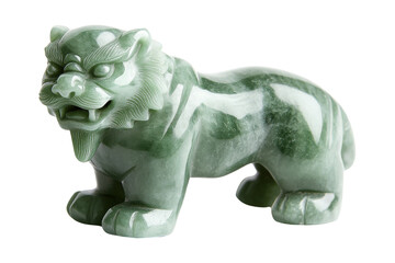 Handcarved jade tiger figurine for new year celebration