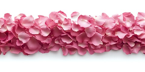 Obraz premium Pink Rose Petals: A Delicate Floral Border, Beautifully Arranged for Romantic Designs and Artistic Projects.