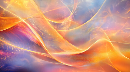 Fototapeta premium Abstract Energy Flow: A captivating abstract design featuring a dynamic interplay of golden and vibrant hues, evoking energy, movement, and a sense of cosmic flow. 