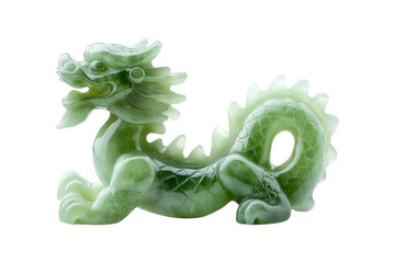Fototapeta premium Polished jade dragon figurine home art display museum