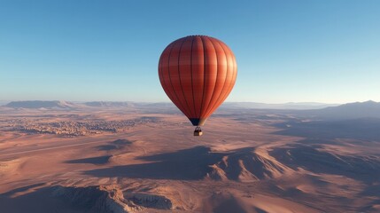 Fototapeta premium Hot air balloon desert flight