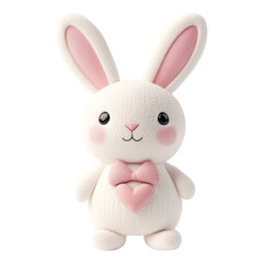 Obraz premium Cute rabbit doll plush icon studio 3d render sweet