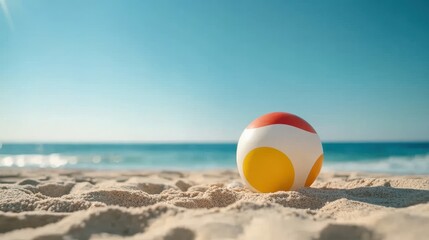 Beach Ball on Sandy Shore