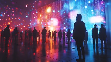 Innovative interactive platform showcasing vivid audience polls captivating holographic QA sessions and dazzling real time response metrics in detail