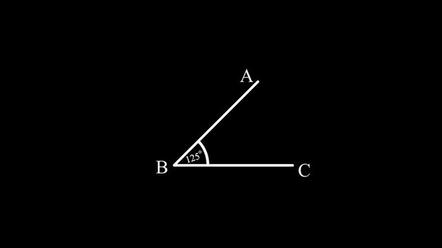 45 degree angle line icon, ninety degree right angle icon. simple angle concept animation.