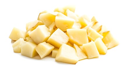 Chopped Chinese potato isolated in white background