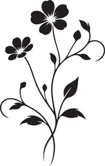 Elegant Black Floral Silhouette Vector Illustration