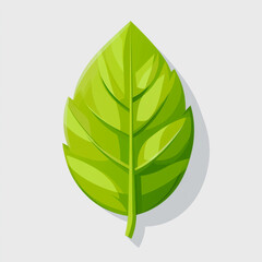 Eco friendly flat icon symbol depicting a green leaf on a clean white background for sustainability themes